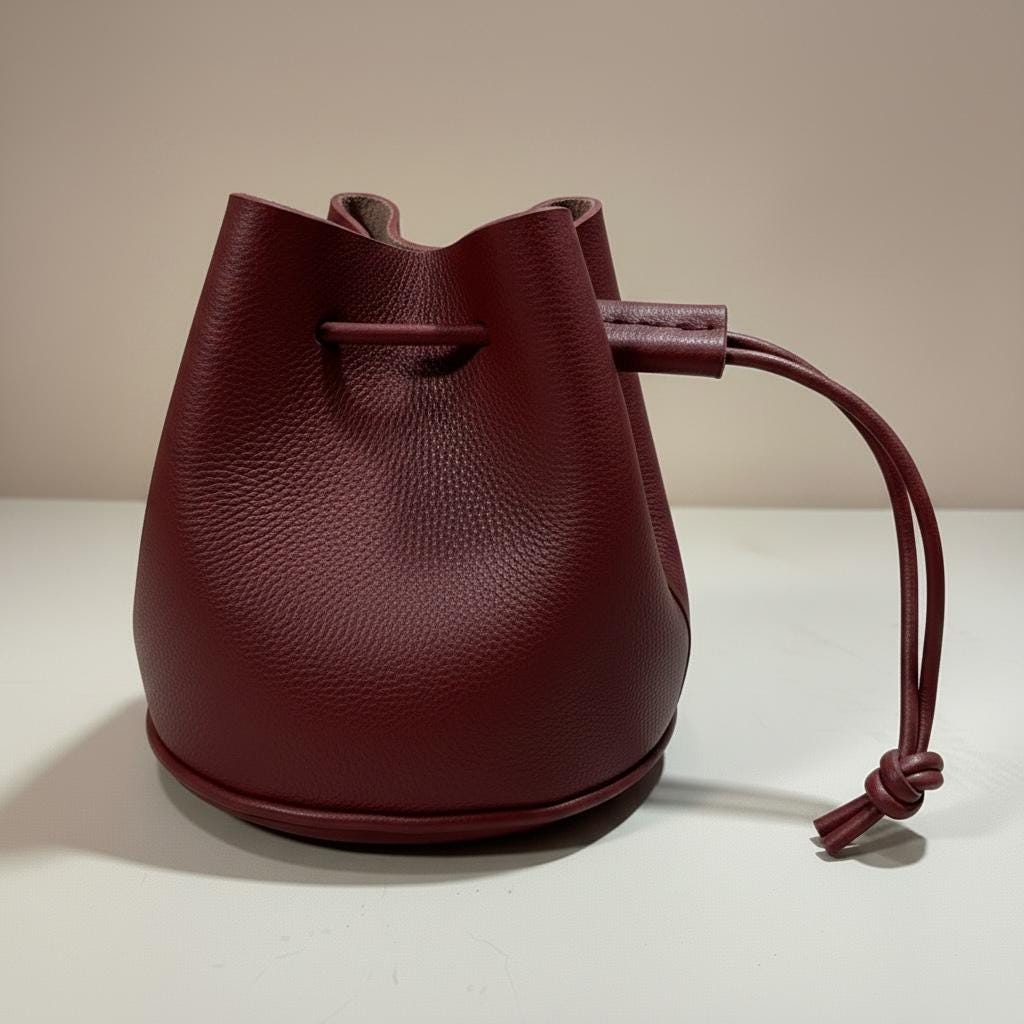 Handmade Leather Drawstring Coin Pouch | Personalized Small Change Bag