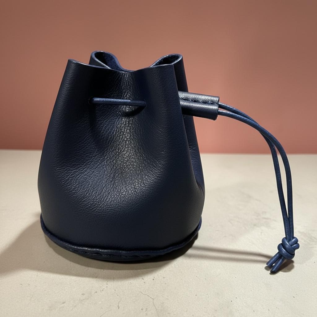 Handmade Leather Drawstring Coin Pouch | Personalized Small Change Bag