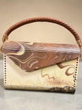 Sweet Swirl Wood Handbag| Leather Interior |